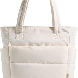 Puffer Tote Bag – White